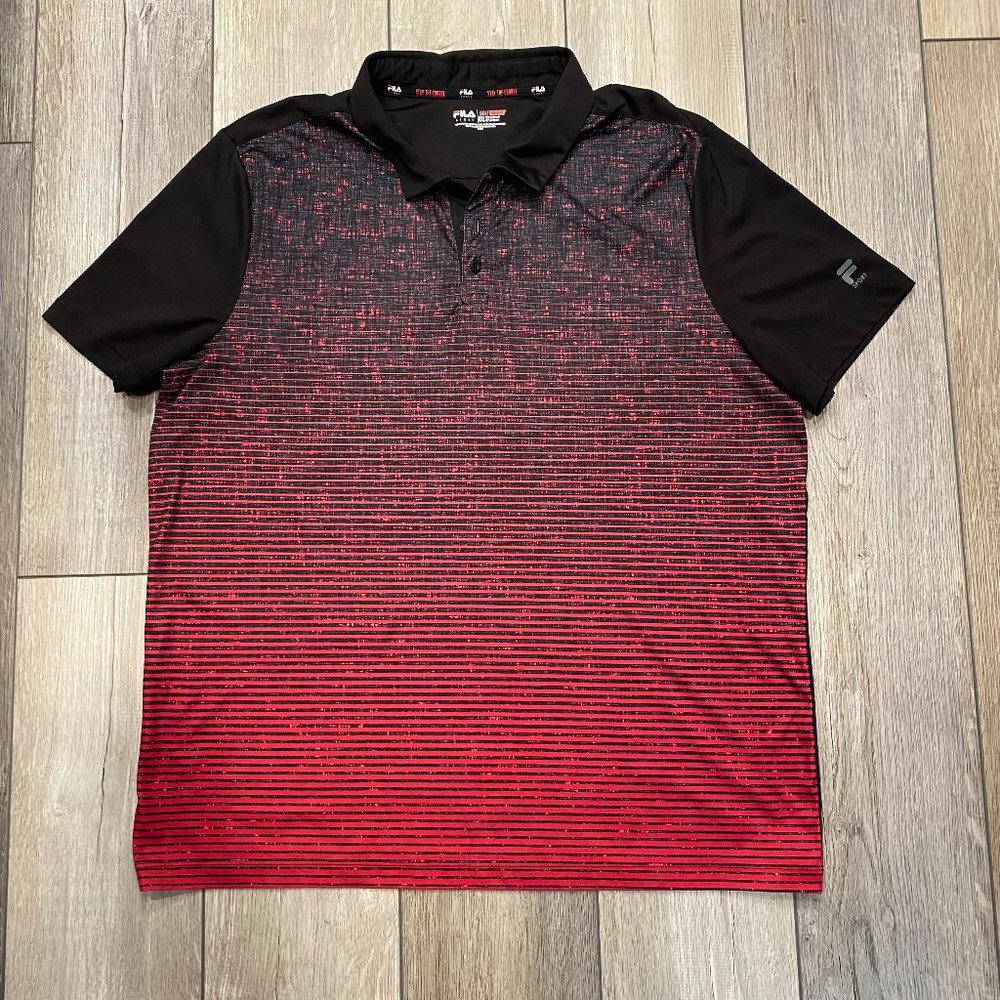 Men's XXL Fila Sport black/red golf shirt